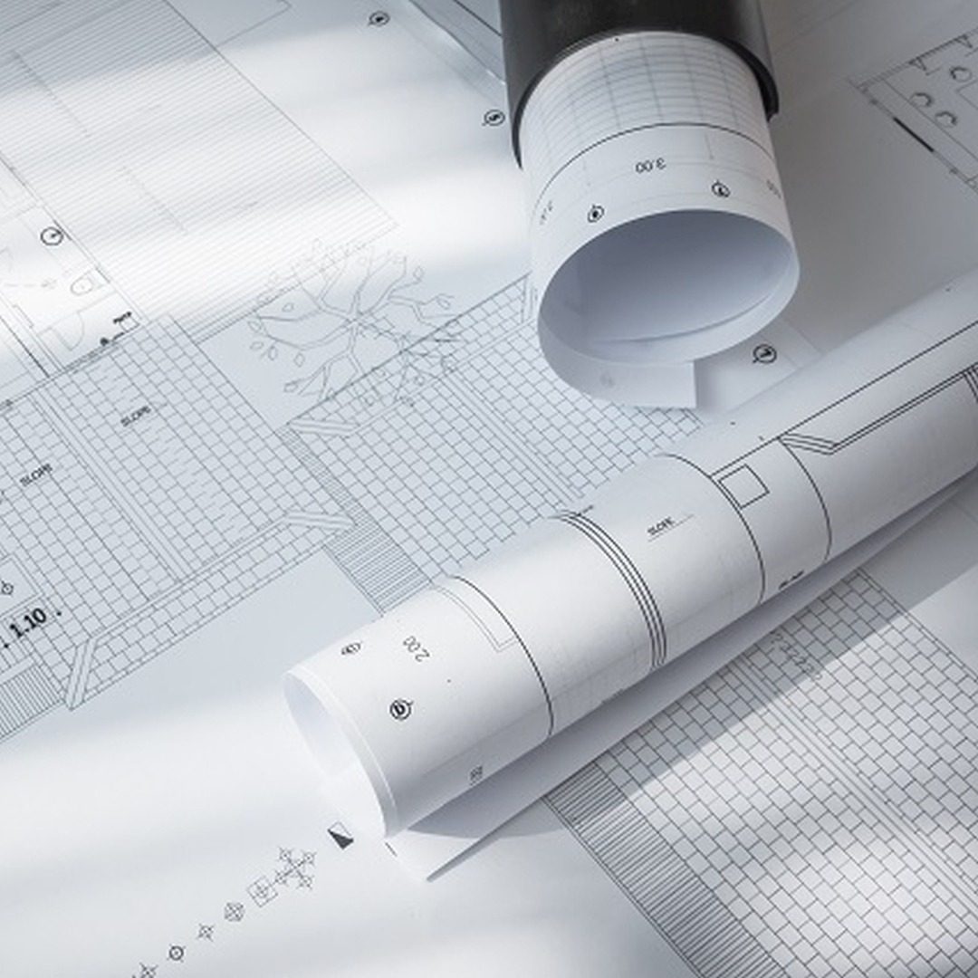 Construction plans of architectural project
